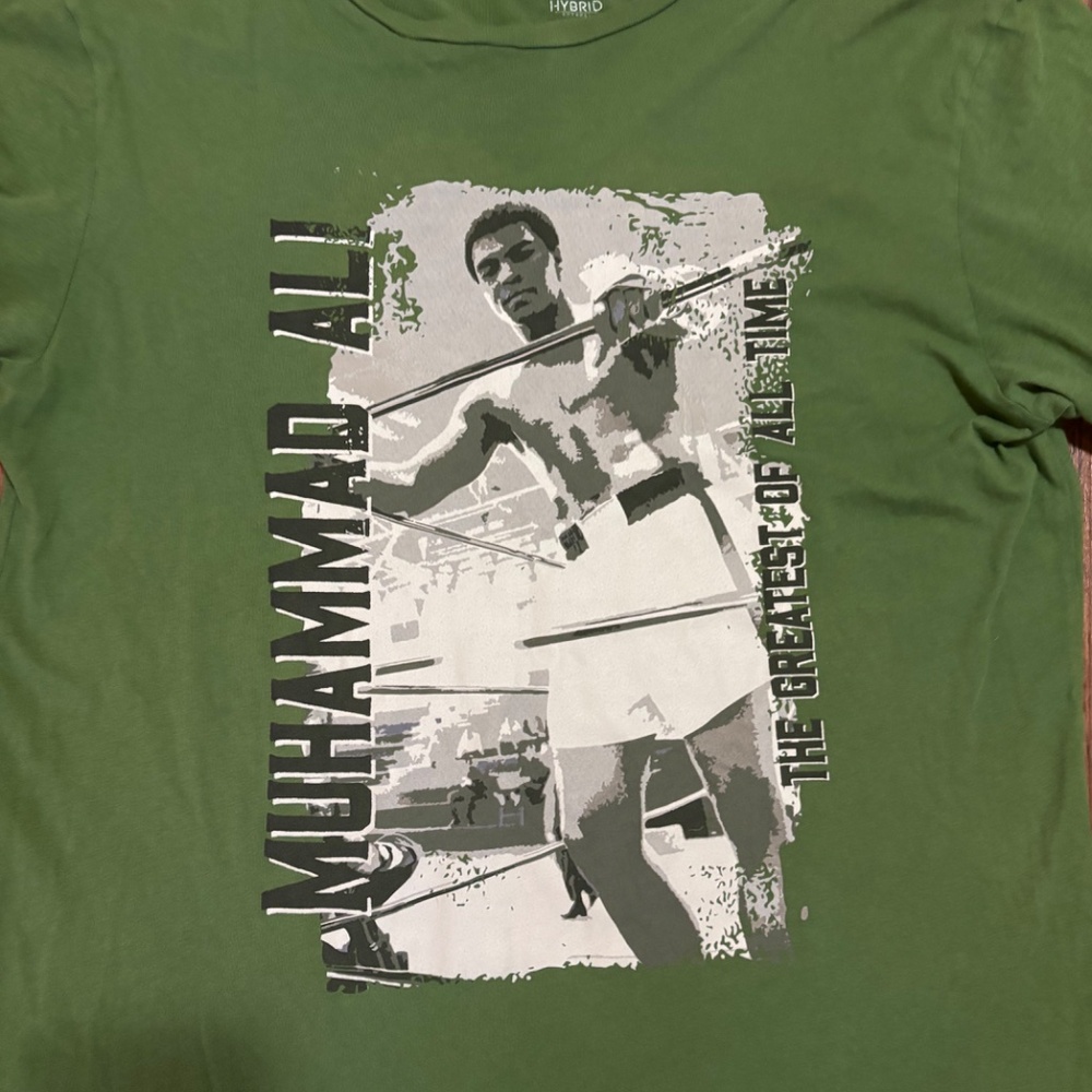 Hybrid Apparel * Muhammad Ali Green Short Sleeve Tee * Men Large. - Picture 8 of 11